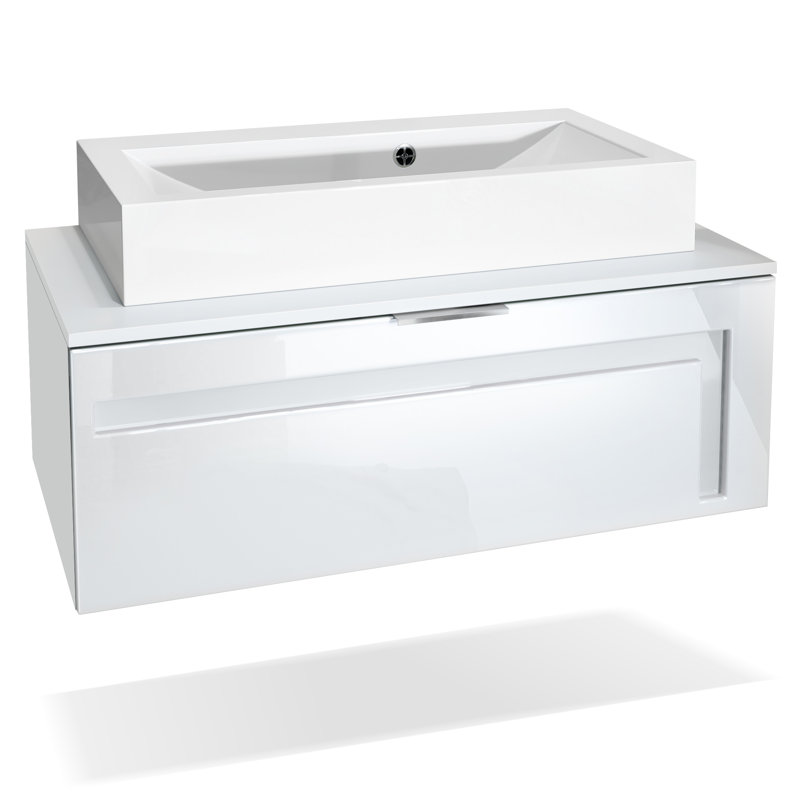Kerner 960mm Wall Mounted Vanity Unit, White 