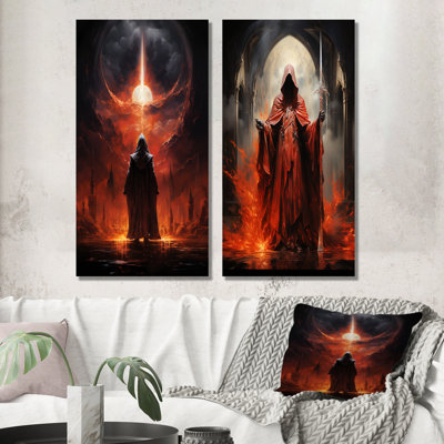 Crimson Conjurer - Wizards Metal Wall Art Set Of 2