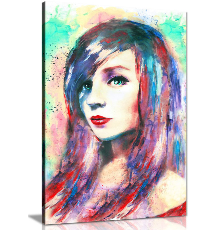 Beautiful Woman - Wrapped Canvas Print, 31cm H x 20cm W