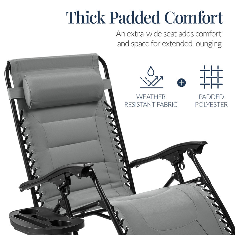Oversized Padded Zero Gravity Chair, Ice Gray