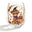 Décoration d'Halloween : Verre à vin sans pied, autocollant fantôme 2D, citrouille et sorcière, gobelet transparent sur le thème de l'automne pour cocktails-1474184582