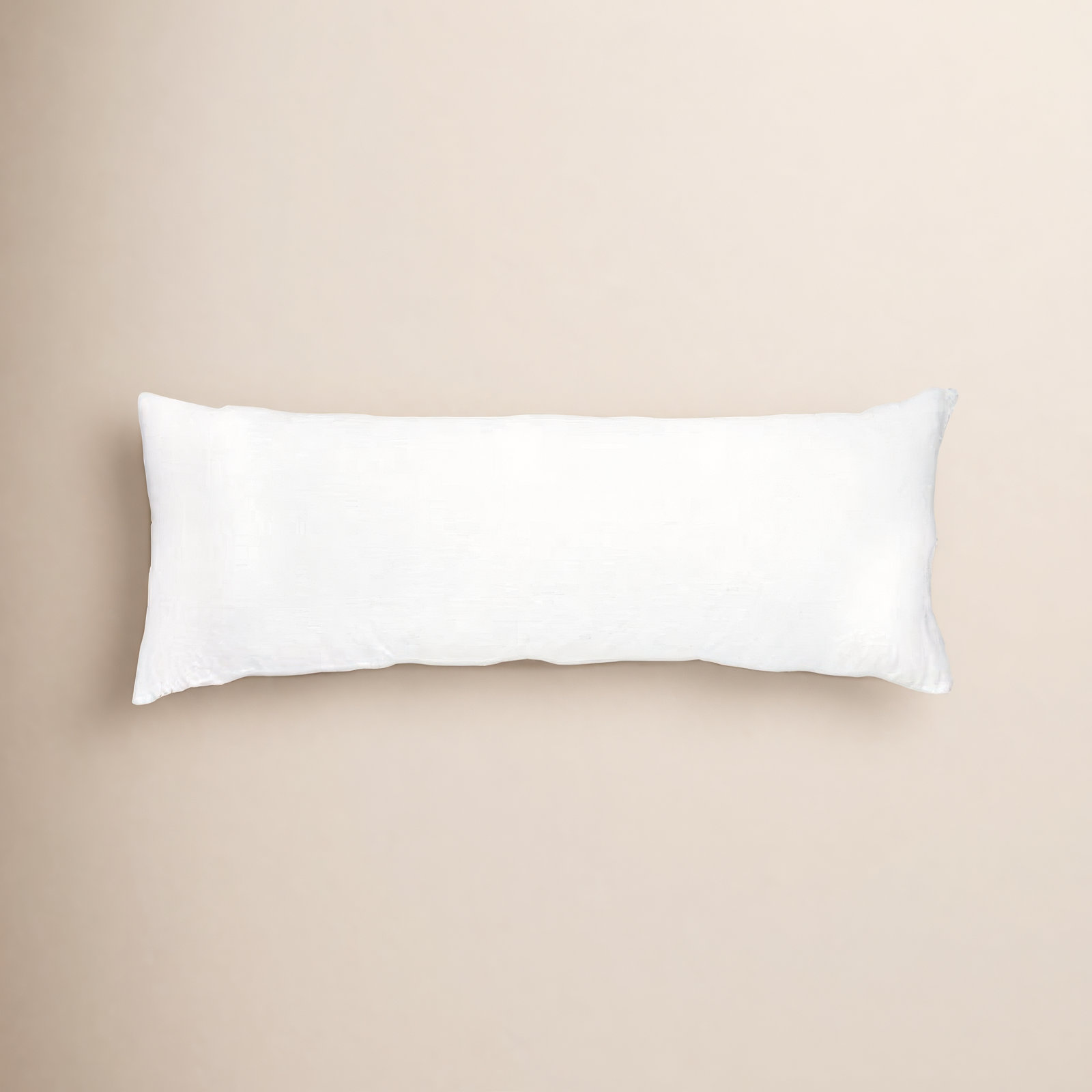 100% French Linen Pillow Sham, White, Rectangle 16"H x 44"W, Down Alternative