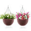 2 pièces Panier à fleurs suspendu avec bouchon de drainage pour plantes d'intérieur et d'extérieur-1010333703