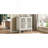 Vintage Hollow-Carved Accent Cabinet, 2-Door Display Storage Sideboard With Symmetrical Floral Design, Adjustable Shelf And Solid Wood Legs For Living Room Entryway(Antique Grey White)-209036965