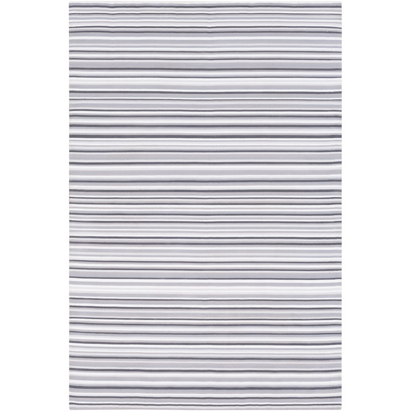 Tapis d'intérieur / extérieur gris / blanc fait à la main Arianah, 2 pi x 3 pi