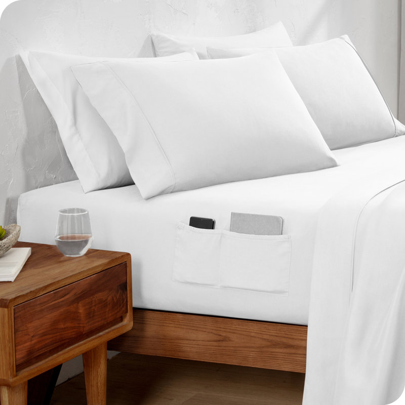 Queen Gray Hydro-Brushed Microfiber Sheet Set with Dual Pockets