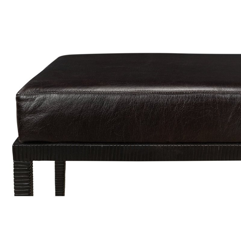 Duke Ridged Leather Bench