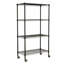 Étagère grillagée à 4 niveaux avec roulettes, l 35,43 po x P 17,72 po x H 66,54 po, noir-382395335