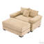 Très grand fauteuil 54,5 po en velours côtelé Cloud Cloud avec coussins décoratifs et repose-pieds, facile à assembler-116743597