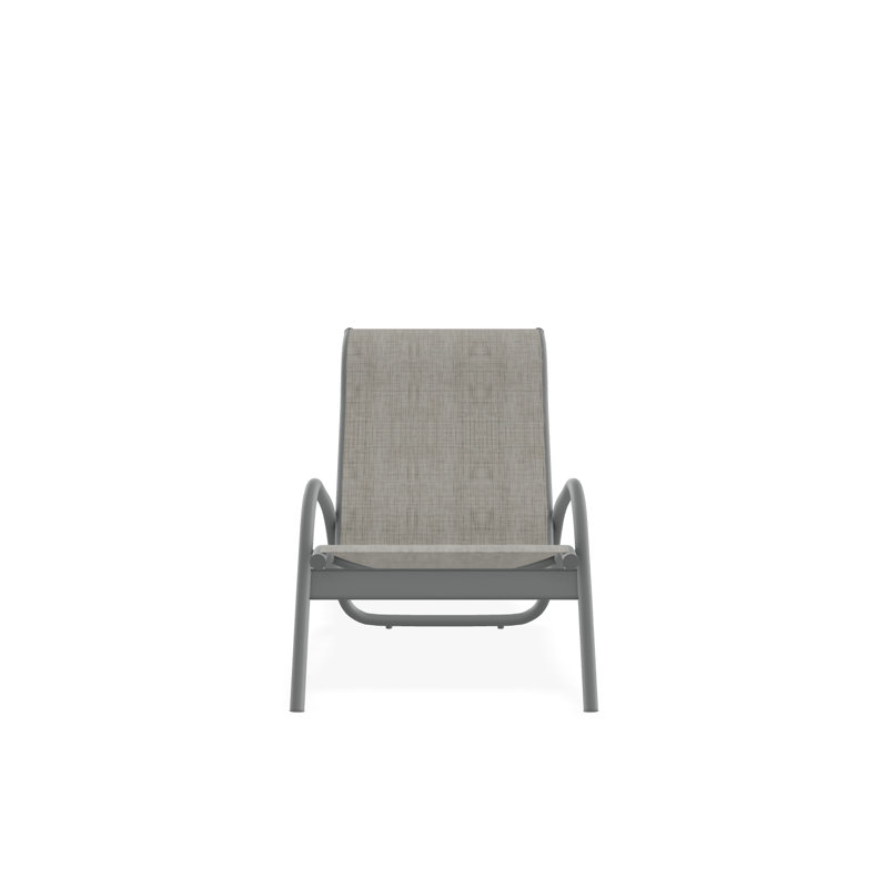 Chaise longue de jardin empilable en aluminium Gardenella, Gris, Fumée