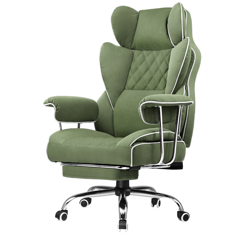 Inbox Zero Adjustable Reclining Ergonomic Faux Leather Swiveling PC & Racing Game Chair, Green