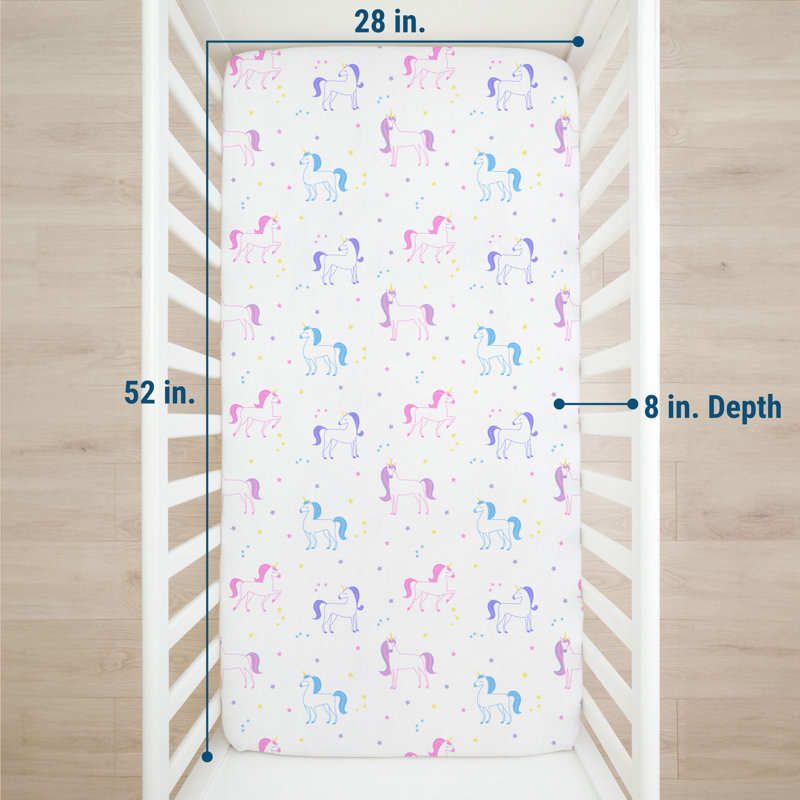 Drap 100% flanelle de coton Wildkin - Drap-housse doux et respirant - Licorne
