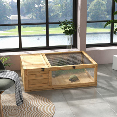 Reptile Habitat - Wooden Cage For Turtles, Lizards. 2, Stable, With Viewing Panels Yellow Snake Stable And Spacious Comfort