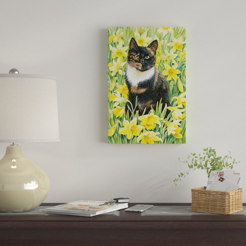 «Motley in Wild Daffodils», impression sur toile, H 26 po x l 18 po x P 1,5 po, Toile tendue, Pas de tapis