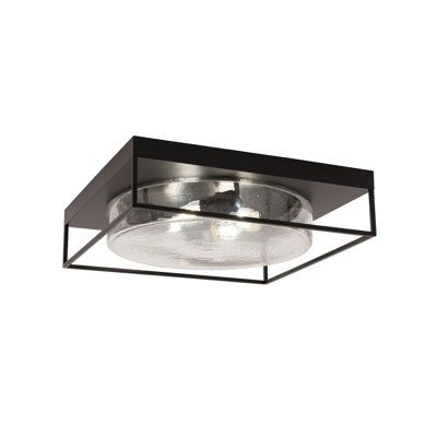 Plafonnier encastré Wandle 18 po, 4 ampoules, avec verre bullé