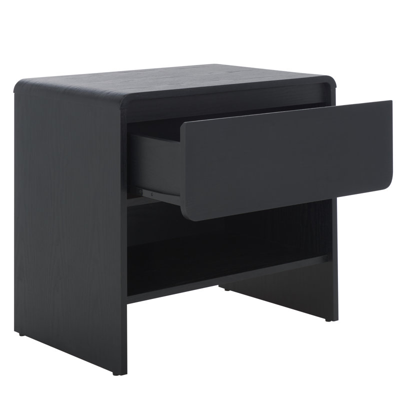 Arsenio 1 Drawer Nightstand, Black