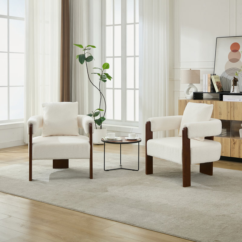 Chaise d'appoint rembourrée à 3 pieds, White
