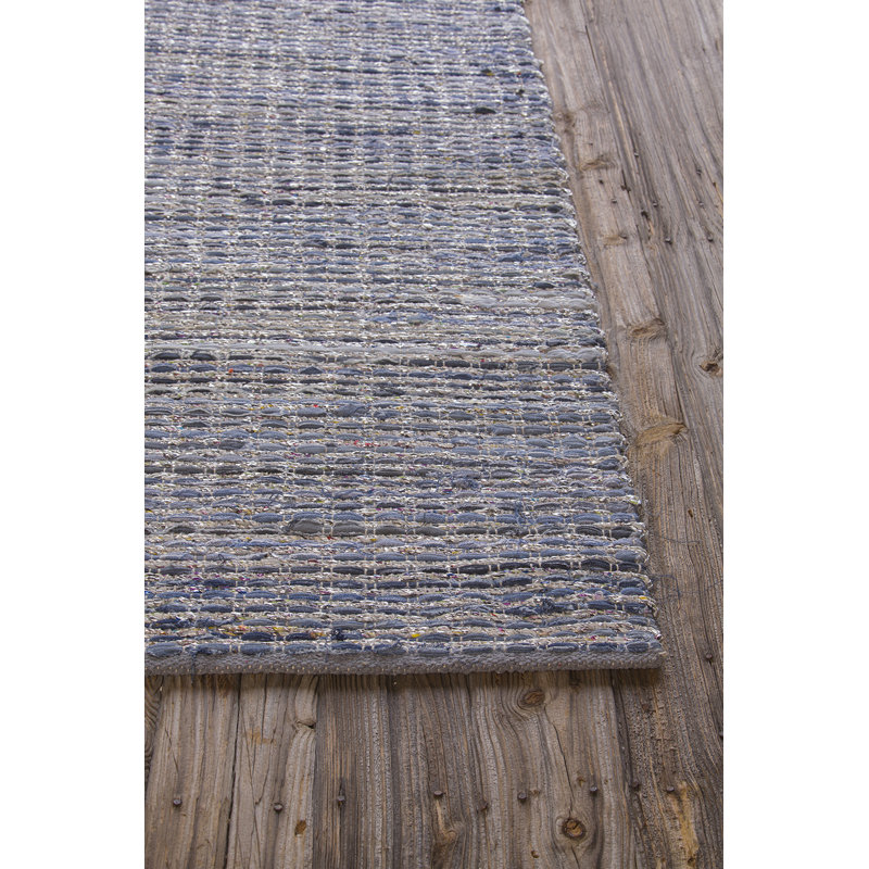 Easton Hand Loomed Modern Area Rug in Blue, Rectangle 5' x 7'6"