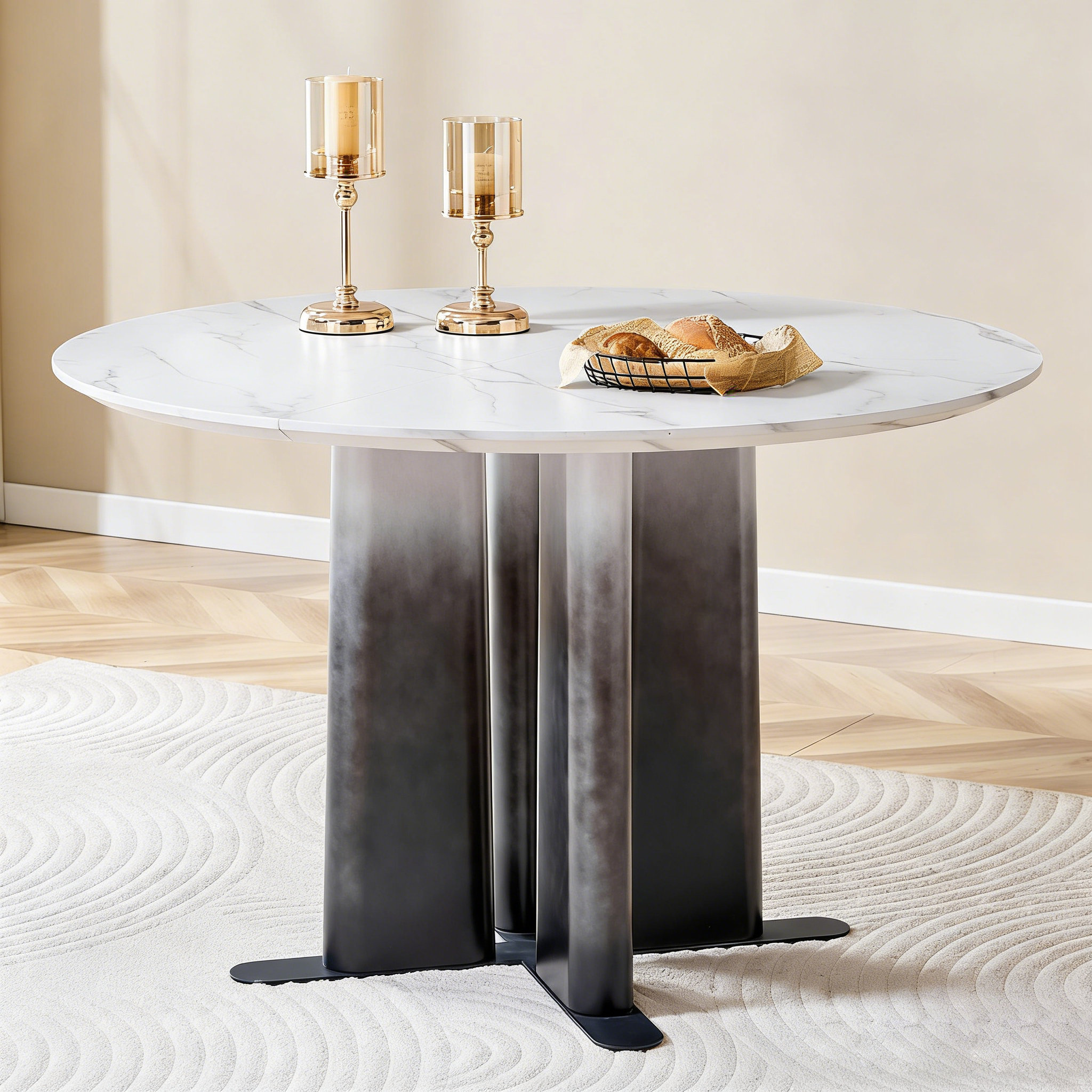 Wrought Studio Modern Round Dining Table With Ombre Gradient Pedestal ...