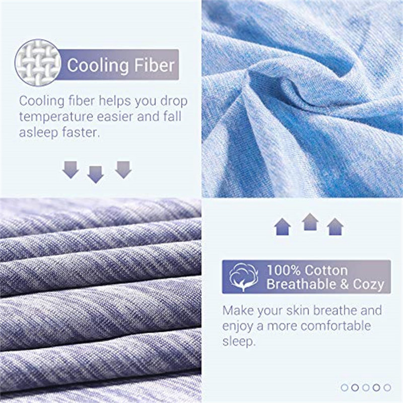 Cotton Blend Pillowcase - Set of 2, Queen Pillowcase, Blue