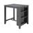 Ham 36 Inch Counter Height Small Dining Table With Shelves, USB Port, Gray-1273889999