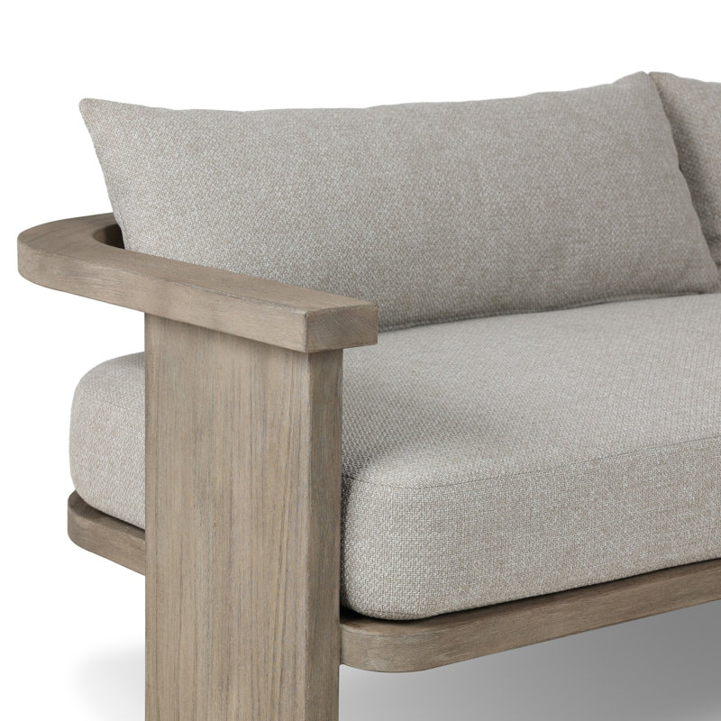 Tahana Outdoor 4 - Seat Patio Sofa, Gray Wood, Hayes Fog