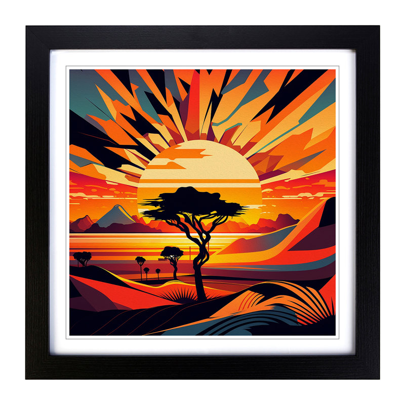 Sunset Pop Art - Framed Print, Black