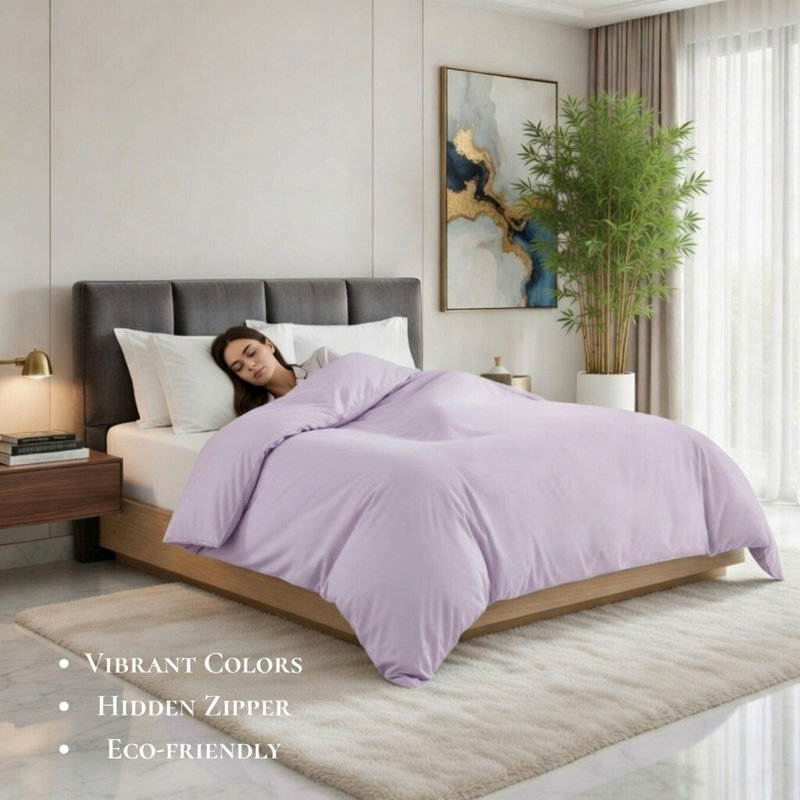 Luxury Bamboo Duvet Cover, Ultra-Soft & Cooling Bamboo Blend, Machine Washable, Periwinkle, Twin