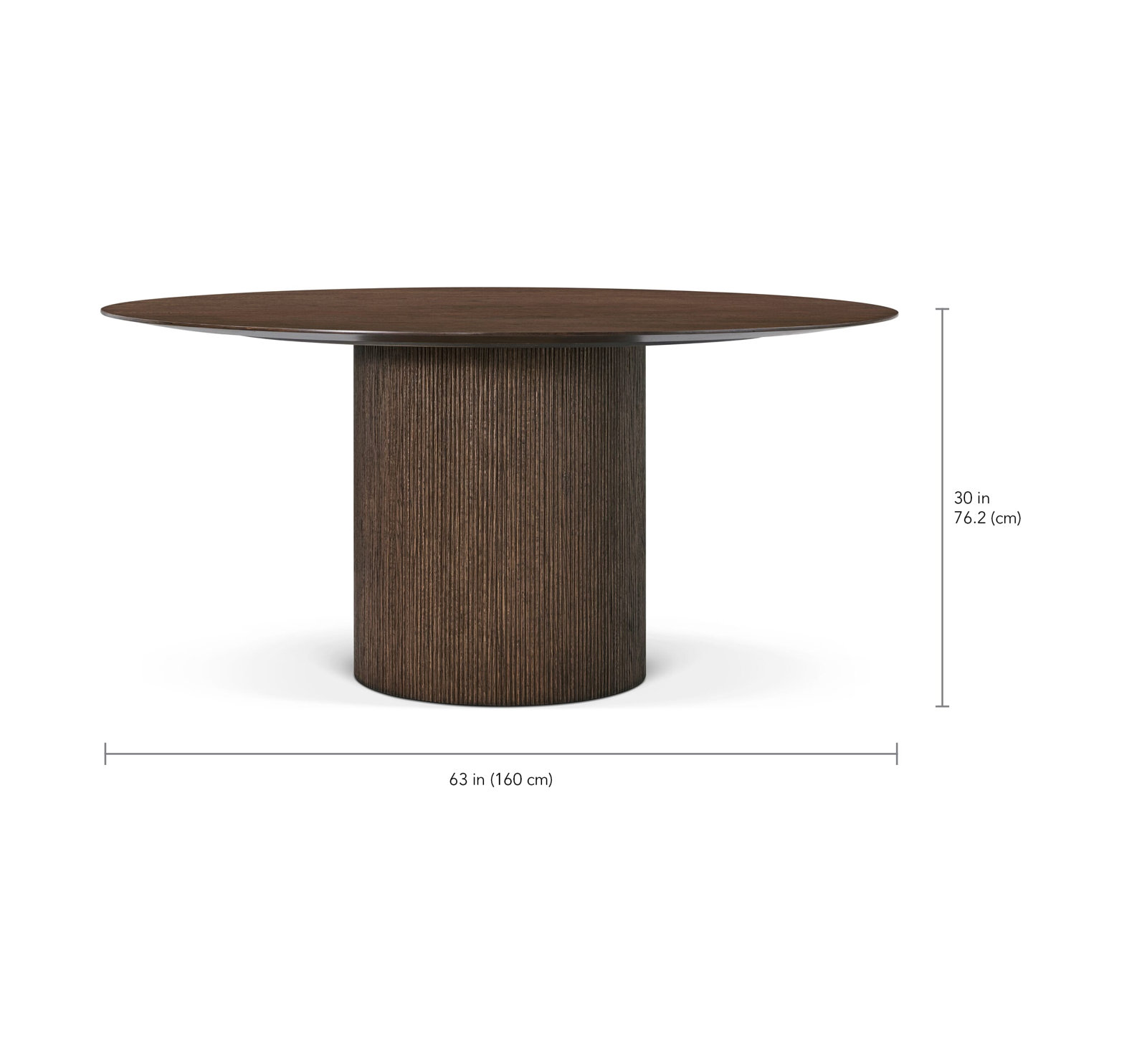 Dining Table, 30" H x 62.99" L x 62.99" W, Brown