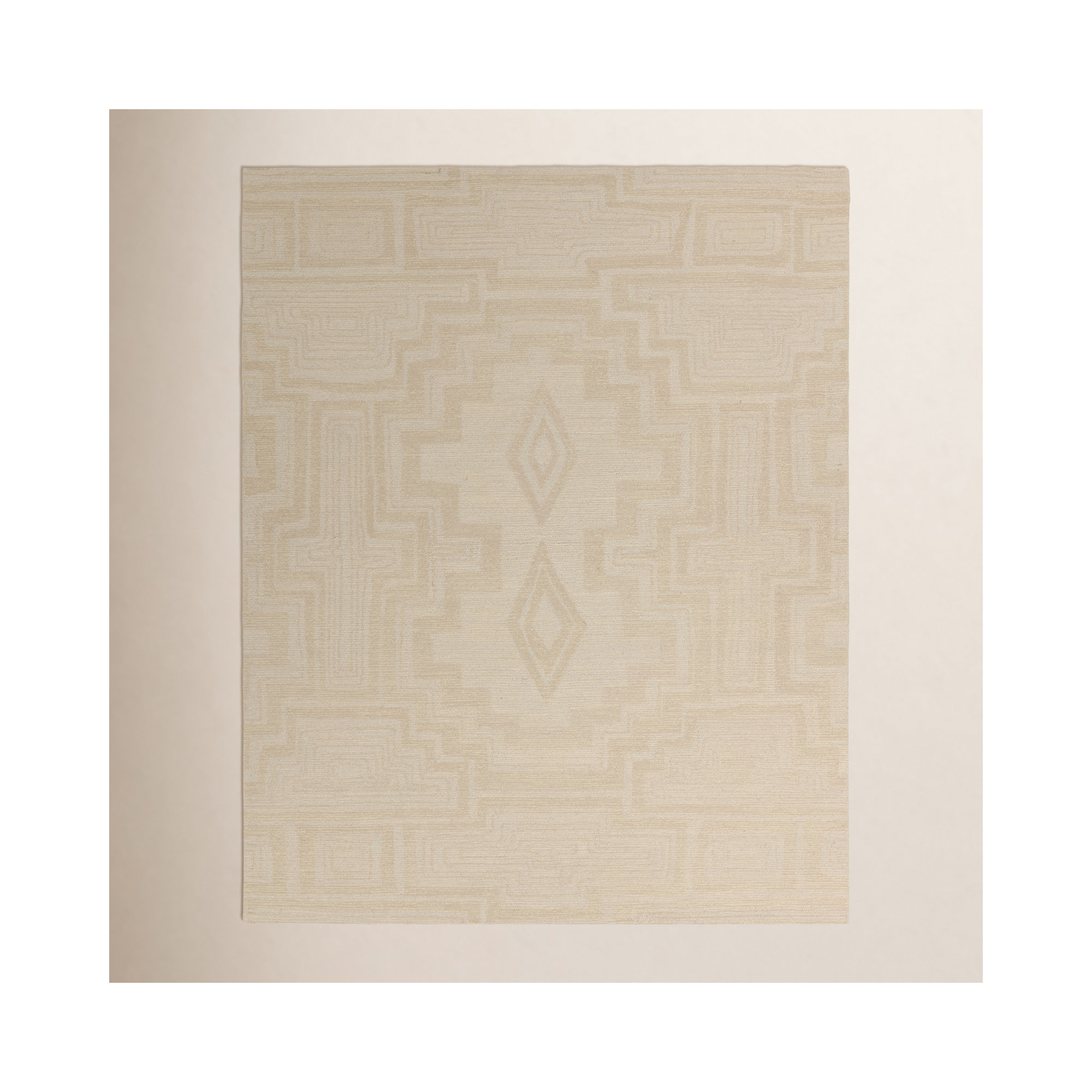 Murphie Handmade Wool Light Gray/Cream Rug, Rectangle 10' x 14'