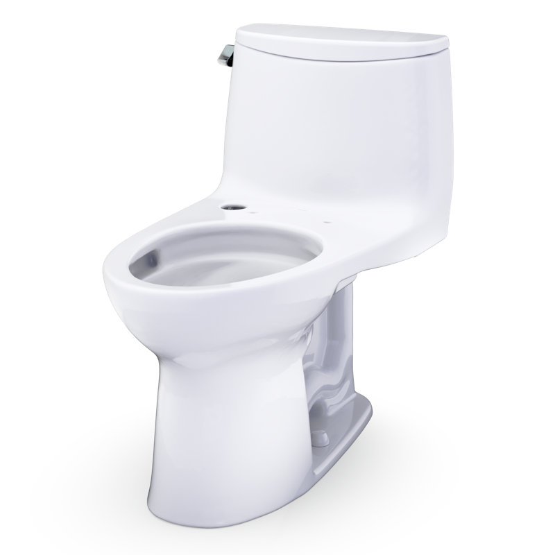 TOTO Ultramax One-Piece Elongated 1.28 GPF WASHLET+ and Auto Flush Ready Universal Height Toilet with CEFIONTECT, Cotton White - CST608CEFGAT40#01
