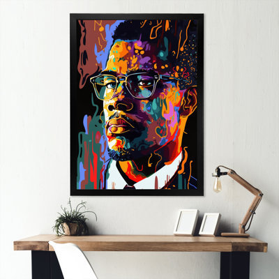 Malcolm X Illustration I - Celebrity Wall Art For Living Room
