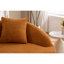 Canapé 2 places moderne incurvé sans dossier, dossier amélioré, canapé compressif orange en chenille avec 3 coussins, canapés modulaires minimalistes pour salon, bureau, appartement, chambre d'amis