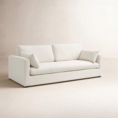 Haven 87.8" W Upholstered Sofa with Removable Cover,White