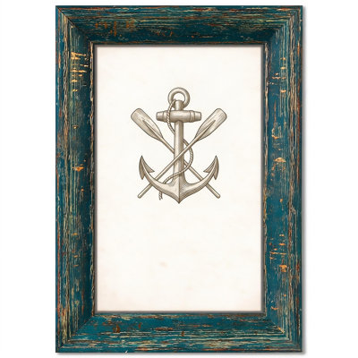 Beveled Picture Frame with Distressed Finish