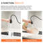Robinet de cuisine sans contact - automatique Smart avec rétractable, activé par capteur de mouvement, style contemporain noir, laiton, remplissage en céramique pour capteur d'évier, moderne,