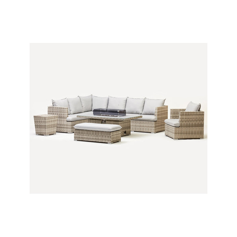 Dondi Rectangle 8 - Person 59cm Long Dining Set with Cushions