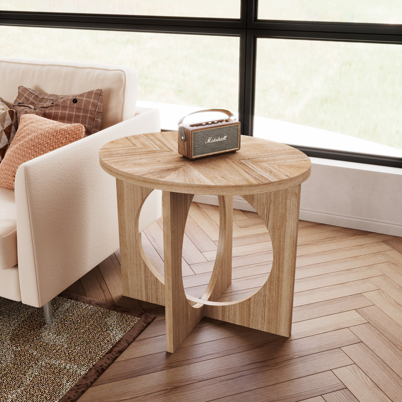 Lallier Oval Drum End Side Table