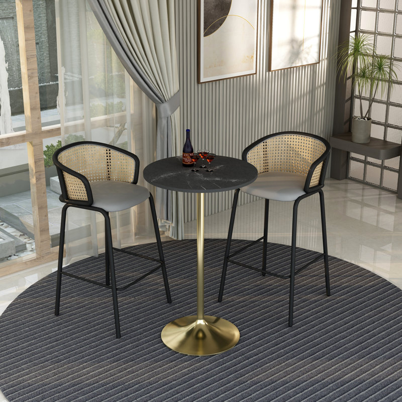 Table de salle à manger Lytina, H 43,52 po x L 27,56 po x l 27,56 po, Noir