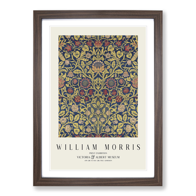 Violet and Columbine Vol.2 by William Morris - Picture Frame Art Prints, Walnut, 48cm H x 36cm W x 2cm D