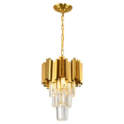 Gold Pendant Light Fixtures Dining Room Chandelier 3-light