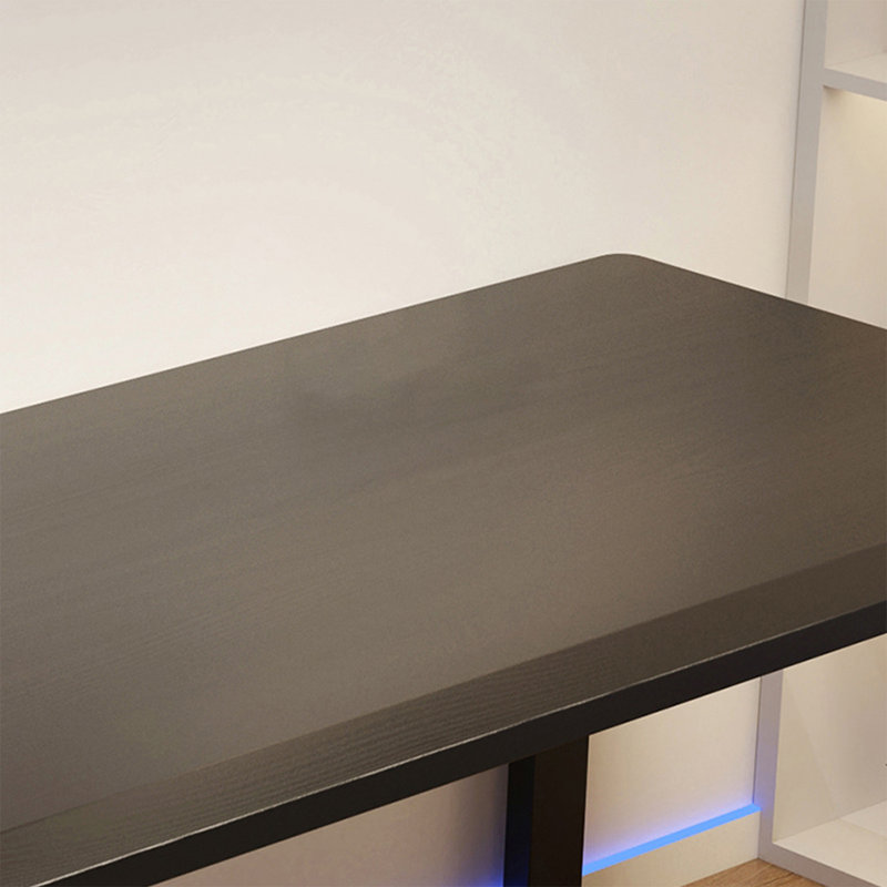 Bureau rectangulaire en bois massif noir, 29,53 po H * 78,74 po L * 27,56 po P