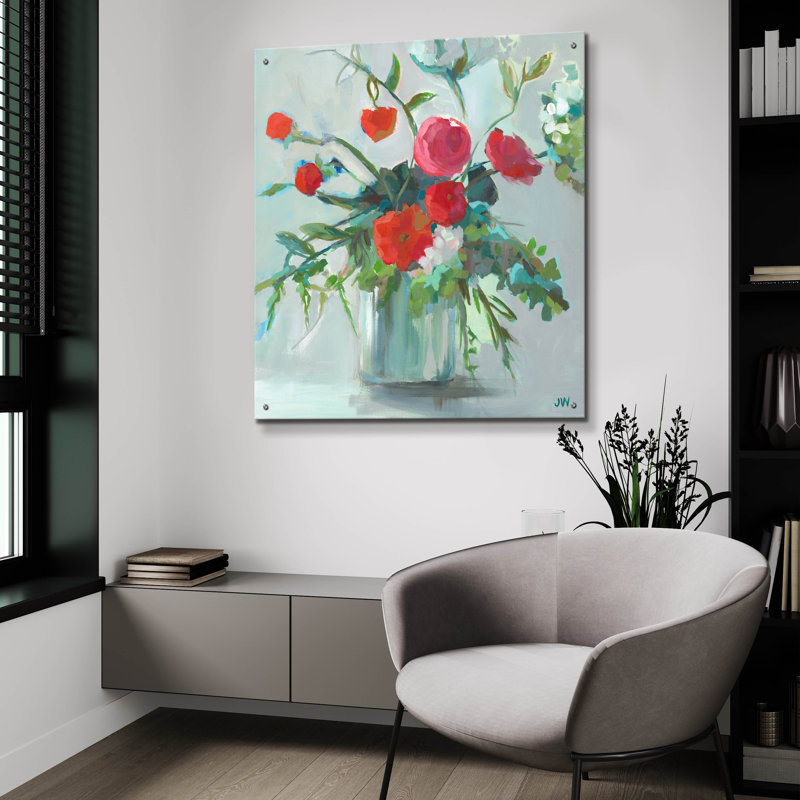 «Red Ranunculus» par Jenny Westenhofer, H 36 po x l 36 po x P 0,2 po
