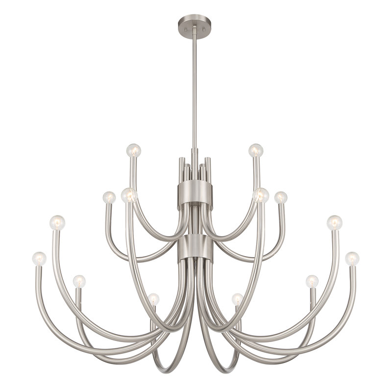 Sorrento 15-Light Chandelier, Nickel satiné