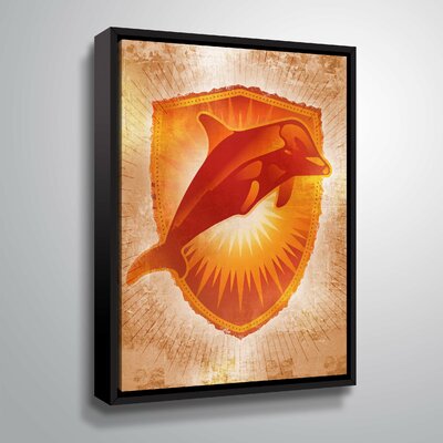 Dolphin' Framed Graphic Art Print on Canvas -  East Urban Home, C2DAC8E76E7B4AB6A59BCF00217FFAB9