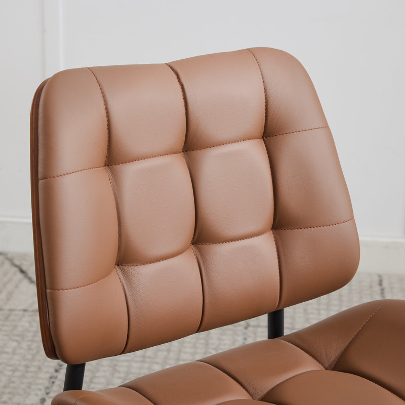 Chaise d'appoint rembourrée Modern, Brun, 4