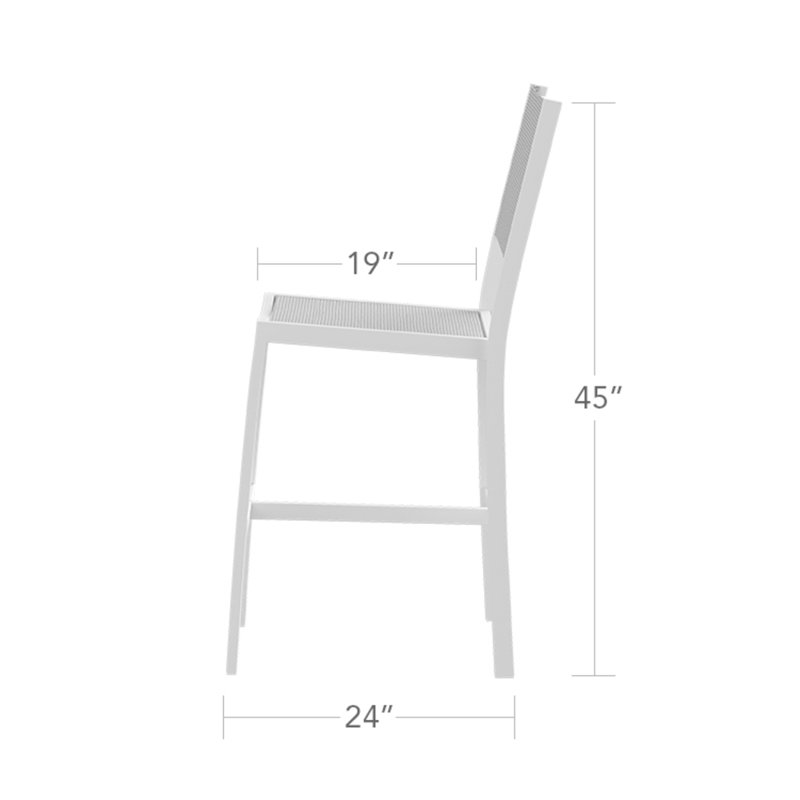 Chaise sans accoudoirs Fusion Bar, Blanc, Blanc