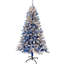 Sapin de Noël artificiel à charnière enneigé 6 pi avec 750 branches, sapin de Noël avec base stable