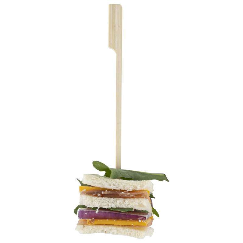 Restaurantware-5.9 Inch Paddle Bamboo Skewers, 100 Sturdy Disposable Bamboo Food Picks - Sturdy, Paddle Head, Bamboo Appetizer Picks, Sustainable, For Serving Appetizers and Cocktail Garnishes
