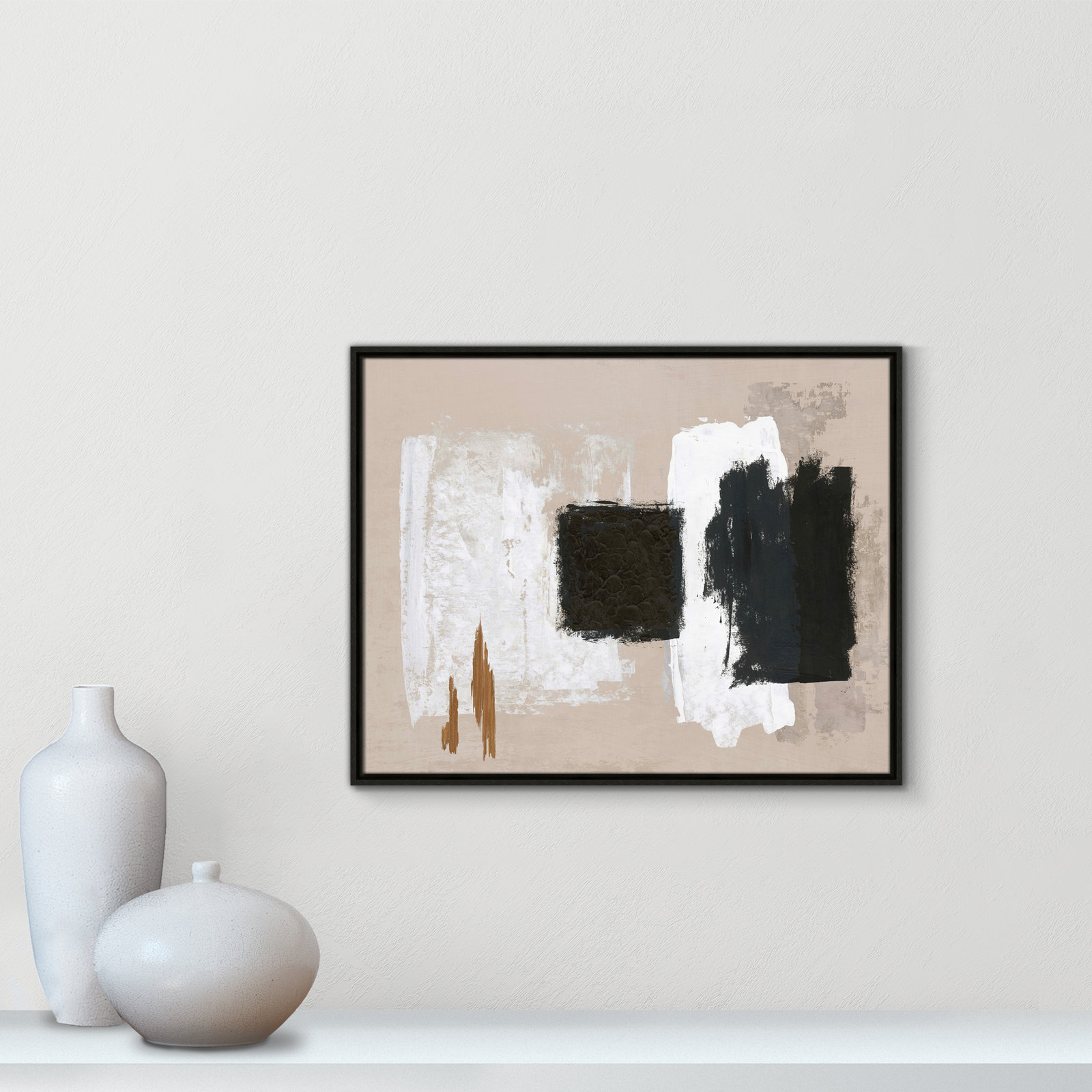 Imone "Golden Slate" Painting, 23.5" H x 29.5" W, Espresso